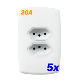 Kit 5 Tomadas Dupla 20a - Mônaco Dicompel